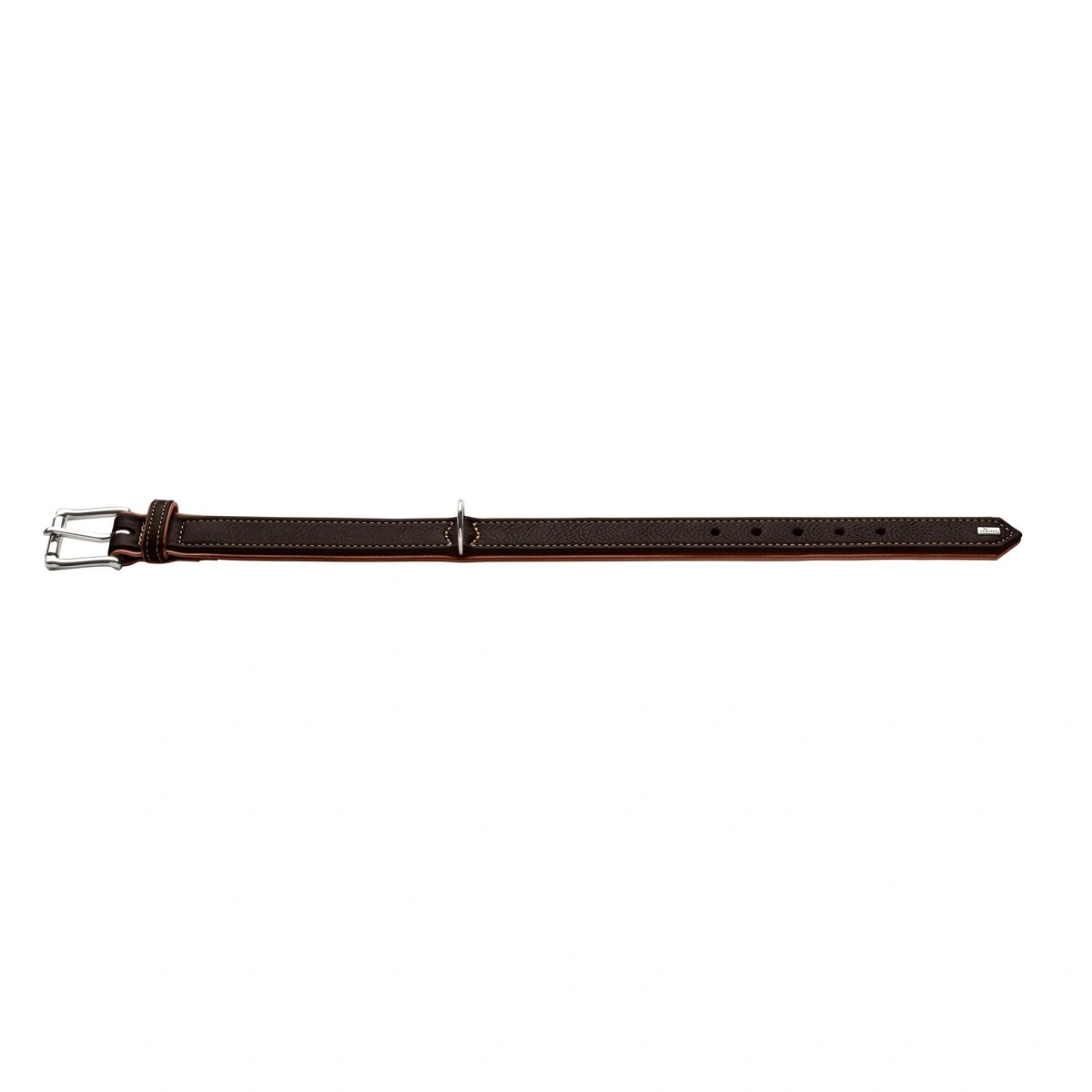 Hunter Hundehalsbånd læder Canada Elg Str.40 Sort/Cognac - 29-35 cm